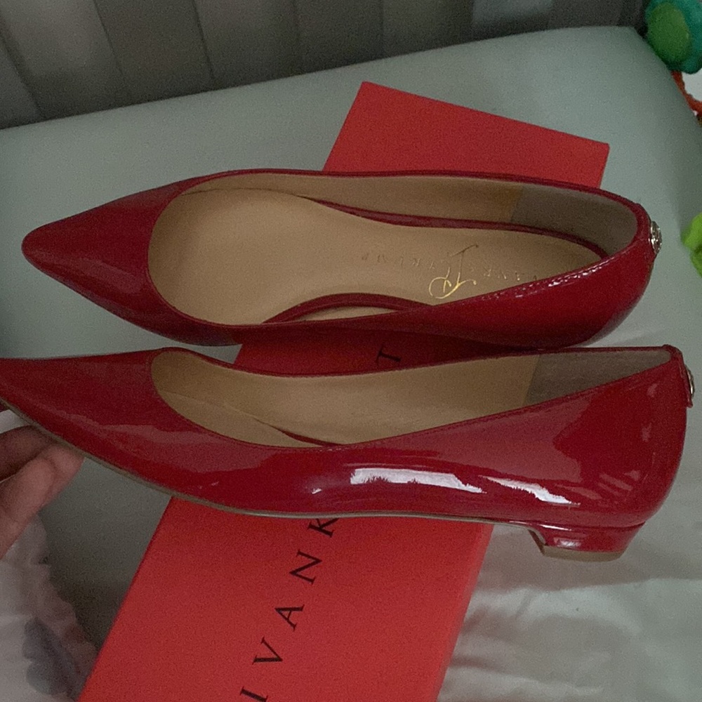 COPY - Ivanka trump red patent flat  heel shoe